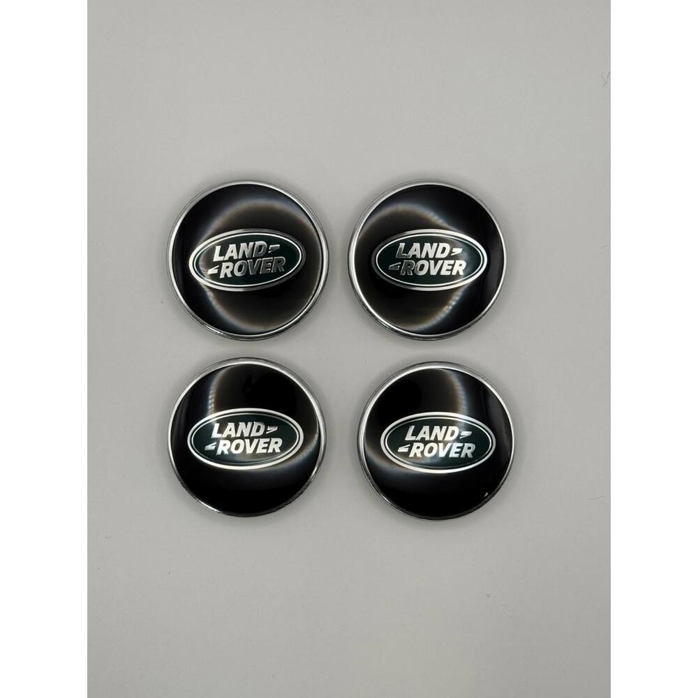 OEM Land Rover Wheel Center Caps Set of 4 62mm JGB002 / LDB001 Black Chrome